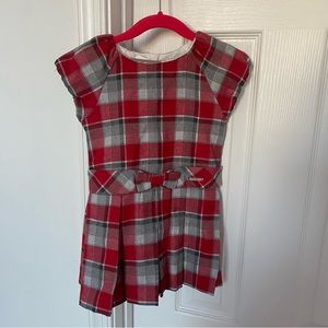 Mayoral Red Grey Plaid Dress Size 3T